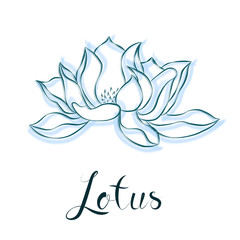 Lotus flower. Hand drawn Vintage Decorative Design Element. Vect