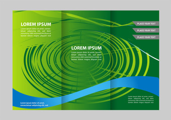 Fototapeta premium Brochure mock up design template for business, education, advertisement. Trifold booklet editable printable vector illustration. 