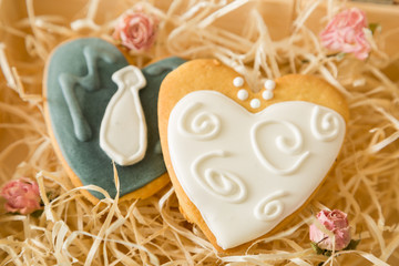 Wedding cookings of bride and groom