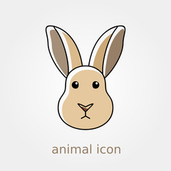 Rabbit icon. Farm animal vector illustration