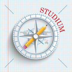 Compass Pencil Checked Paper Studium