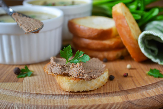 homemade liver pate with spices and toast