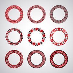 Ukrainian embroidered round motifs