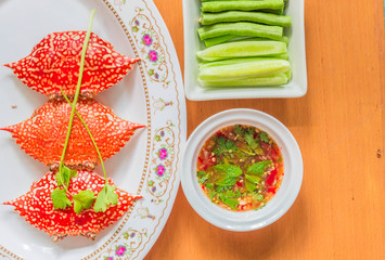 Crab stuffed on a plate