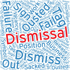 Dismissal ,Word cloud art  background