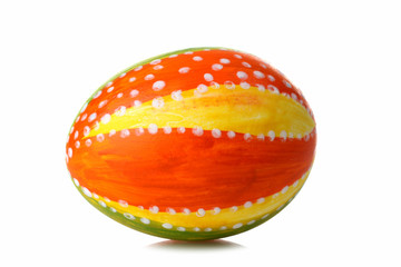 Easter egg in beautiful and different colors on a white isolated background