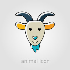 Goat icon. Farm animal vector illustration