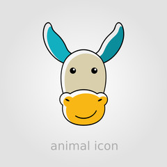 Donkey icon. Farm animal vector illustration