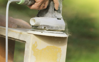 Electric grinder machine sanding wood