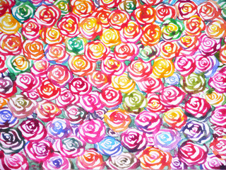 rose flower floral pattern background watercolor painting