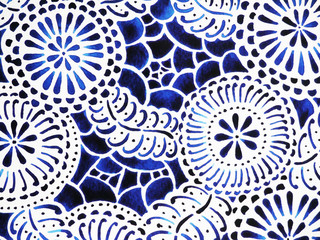 abstract contemporary Japanese pattern illustration design bloom