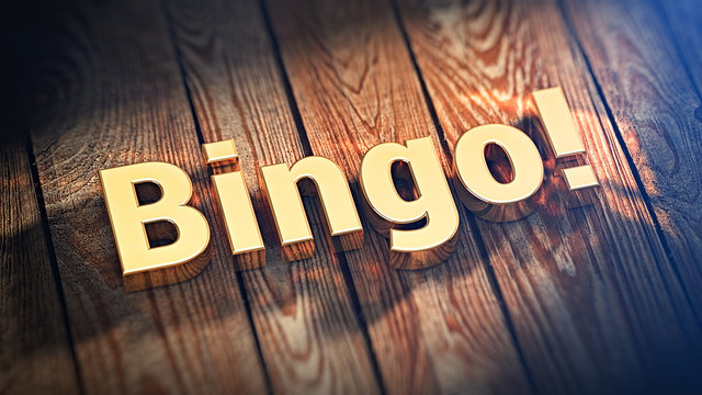 Word Bingo on wood planks