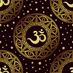 Om symbol seamless pattern.