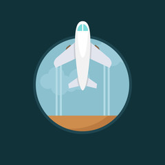 Flat vector bright air plane