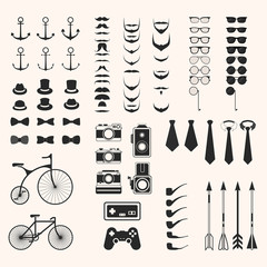 Hipster style infographics elements and icons set,Vector EPS10.