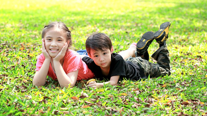 boy and girl in the park
