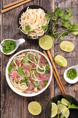 beef pho and ingredient