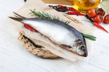 Herring with onion and rosemary