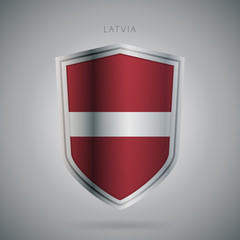 Flags europe vector icon. Latvia flag, isolated. Modern design. National country flag. Country of member the European Union.