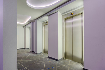Elevators in a modern building