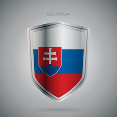 Fototapeta premium Flags europe vector icon. Slovakia flag, isolated. Modern design. National country flag. Country of member the European Union.