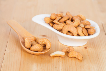 fresh cashew nuts in a bowl