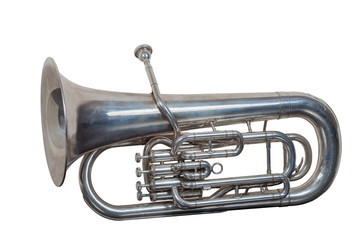 Obraz na płótnie Canvas classical music brass instrument Euphonium isolated on white background