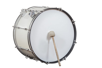 Fototapeta na wymiar classic musical instrument big drum isolated on white background