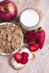 cereals and strawberry