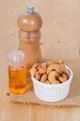 fresh cashew nuts in a bowl