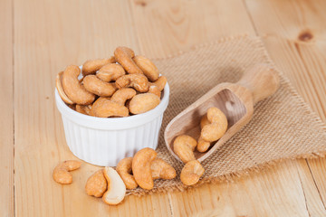 fresh cashew nuts in a bowl