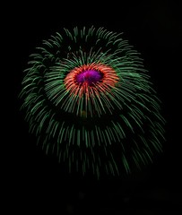 Fireworks festival, colorful fireworks fragment photo, Malta fireworks festival, fireworks
