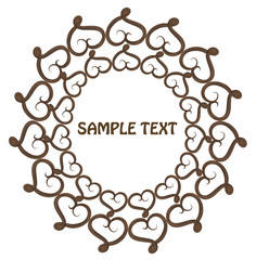 abstract decorative round frame of hearts vector card for congratulations