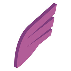 Plum simple wing icon, isometric 3d style