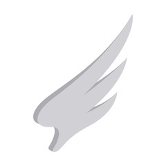 Obraz premium Light gray wing icon, isometric 3d style