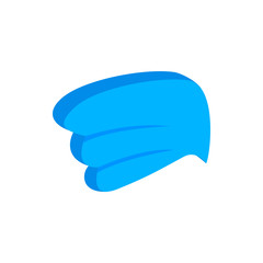 Blue simple wing icon, isometric 3d style
