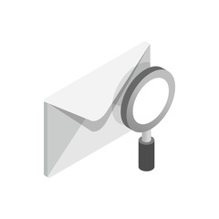 Search email icon, isometric 3d style