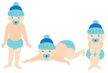 active baby in different positions