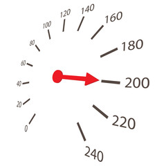 Speedometer scale icon, cartoon style
