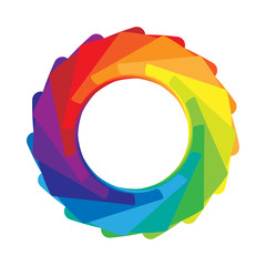 Multicolored abstract circle icon, cartoon style