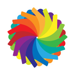 Multicolored abstract circle icon, cartoon style
