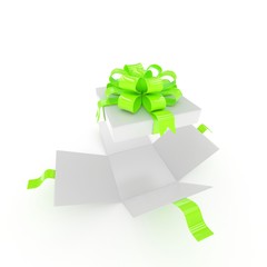 open gift box on white background. 3d rendering.