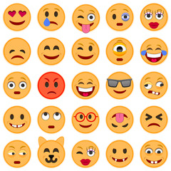 Set of Emoticons. Set of Emoji. Smile icons.