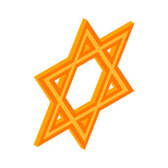 Star of David icon, isometric 3d style 