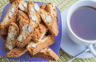Almond crackers and a cup of tea