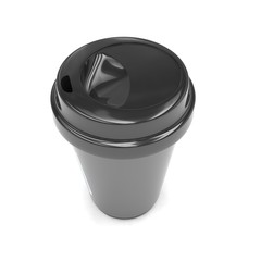 Coffee to go on white. 3d rendering.
