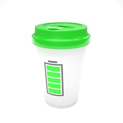 Coffee to go on white. 3d rendering.