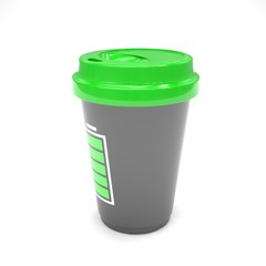 Coffee to go on white. 3d rendering.