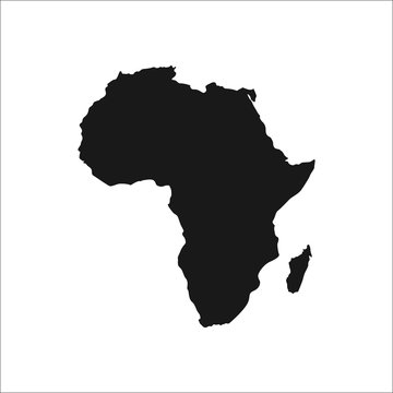 Detailed Africa continent simple icon on background