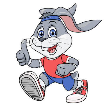 Smiling rabbit jogging 2